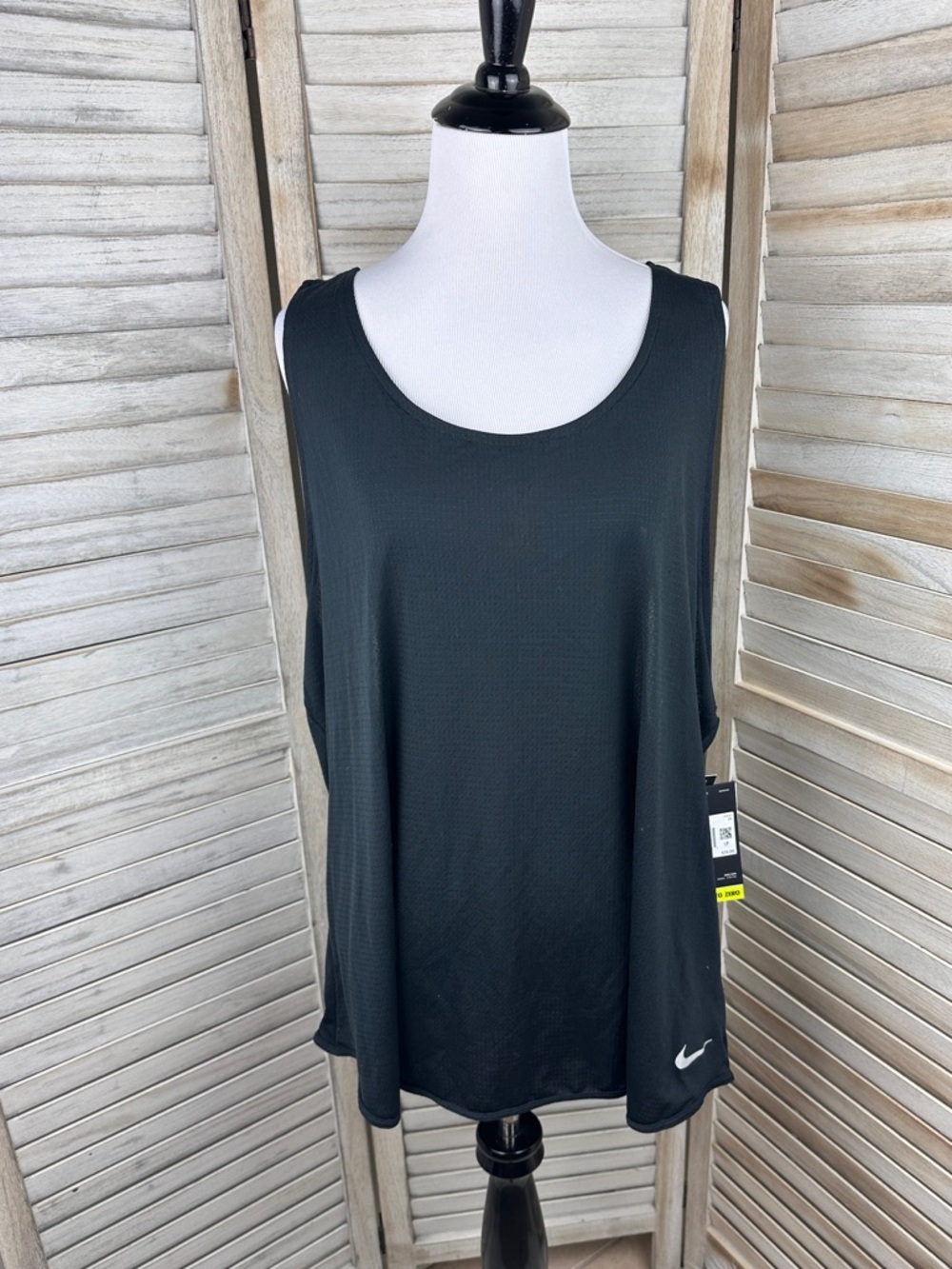 NWT Black Nike Slim Fit Cross Back Dri Fit Workout Gym Tank Top Size 2X